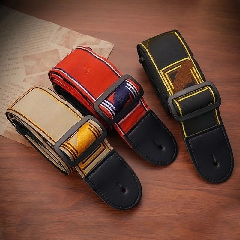 Leather Classic Strap - حزام جيتار مطرز من الجلد، حزام