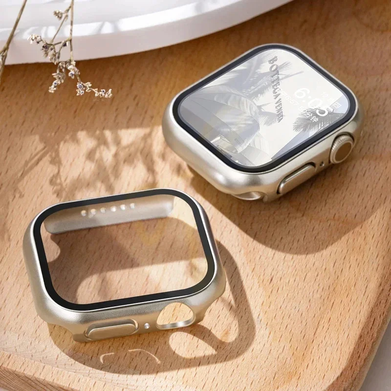 Smartwatch Band Accessories - الزجاج المقسى + غطاء لساعة أبل