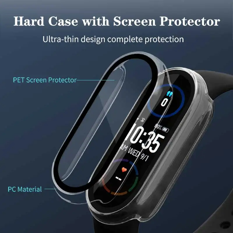 حافظة من الزجاج المقسى + PC له - مراجعة Smartwatch Band Accessories وسعره