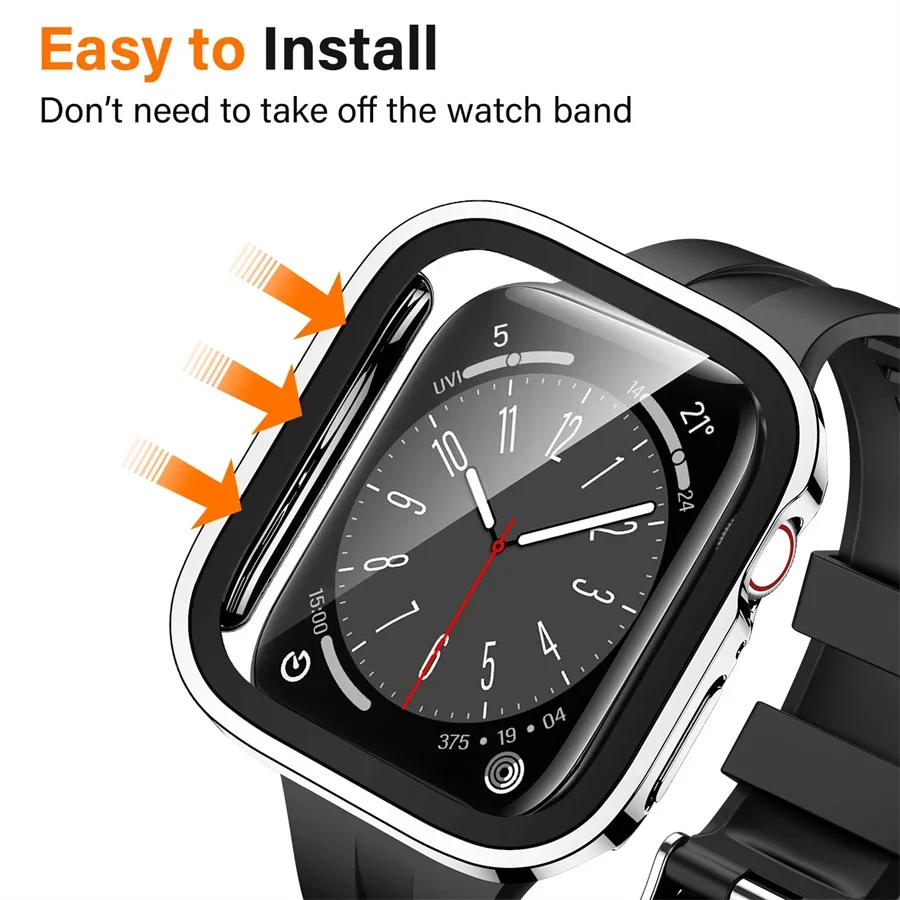 زجاج + غطاء لساعة أبل سلسلة 9  - مراجعة Smartwatch Watch Accessories For Women وسعره