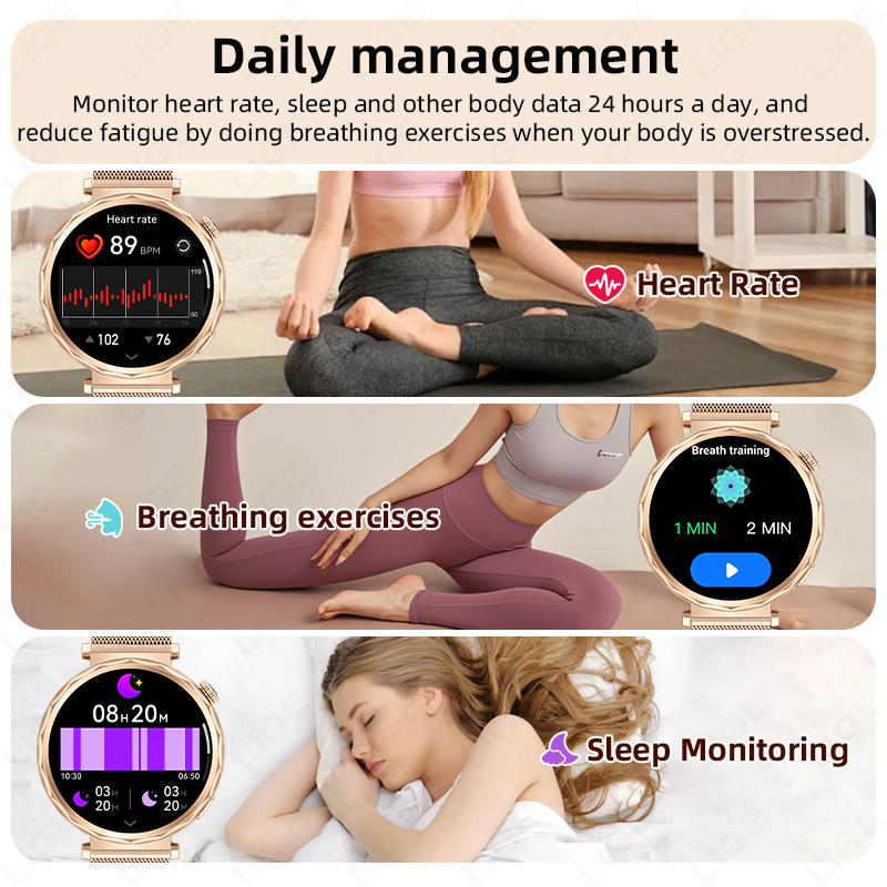 ساعة LIGE الذكية للنساء لساعة  - مراجعة Smartwatch Custom وسعره