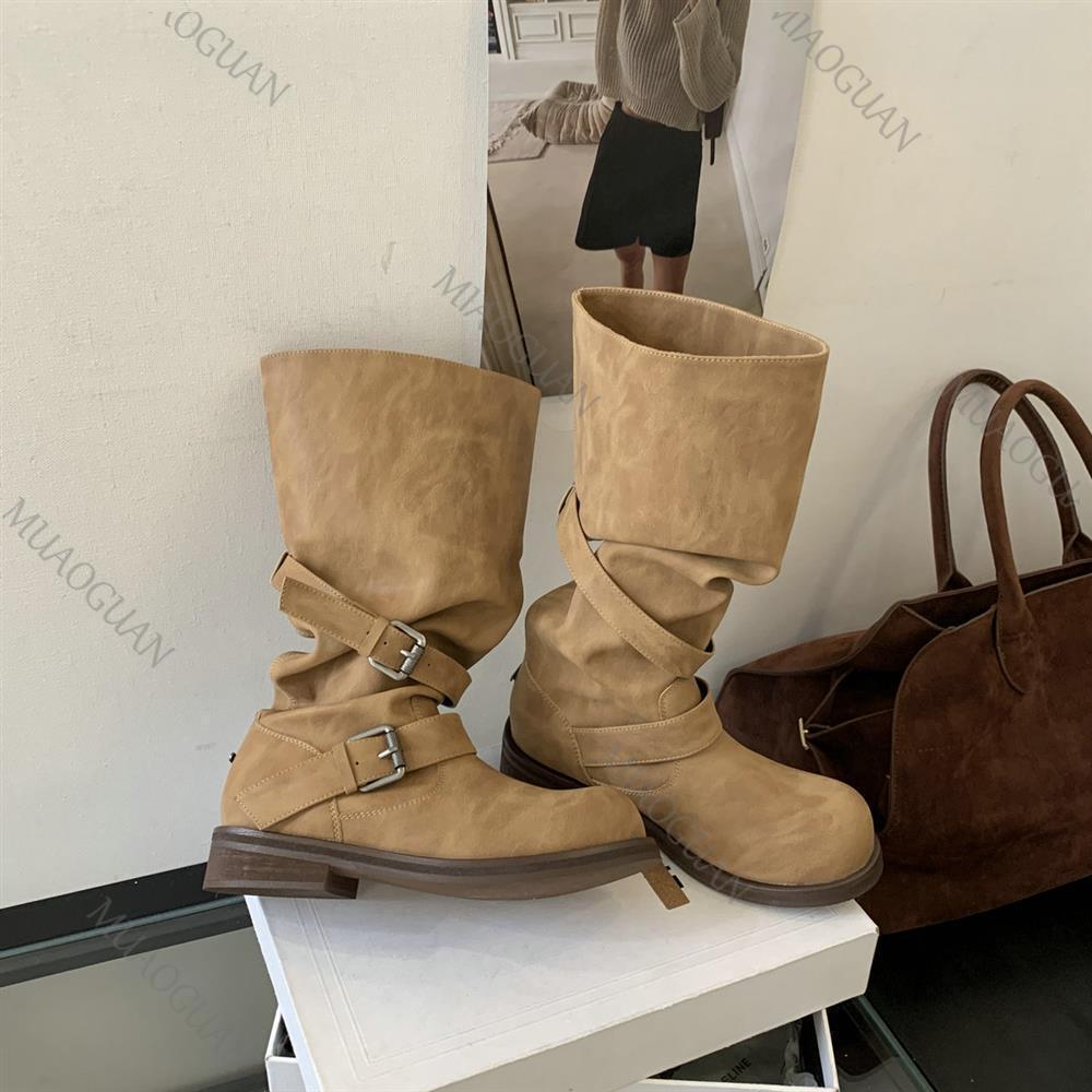ربيع الخريف صندل بكعب مكتنز ال - مراجعة Leather Classic Strap وسعره