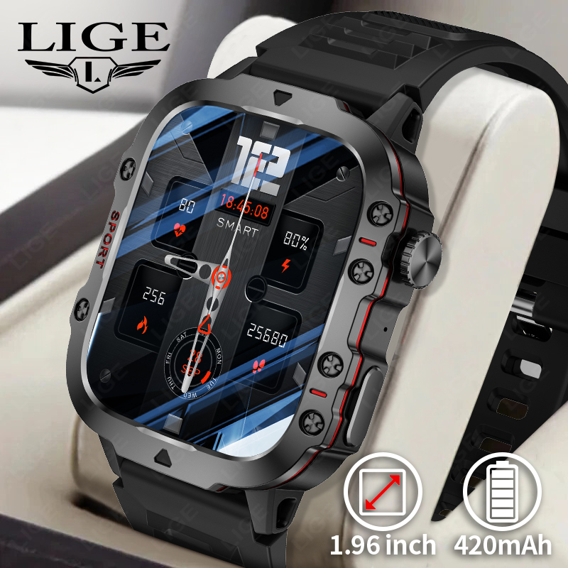 LIGE ساعة ذكية خارجية للرجال ش - مراجعة Smartwatch Face وسعره