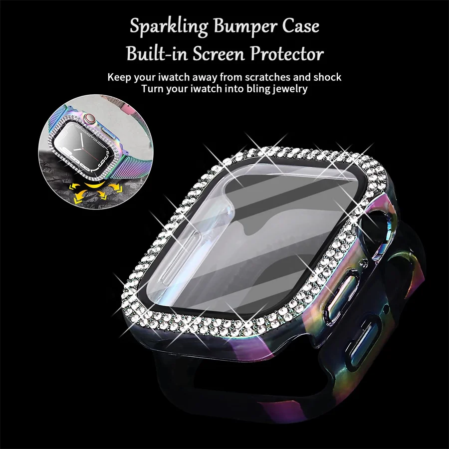 غطاء الماس لساعة أبل 45 مللي م - مراجعة Apple Smartwatch Accessories وسعره