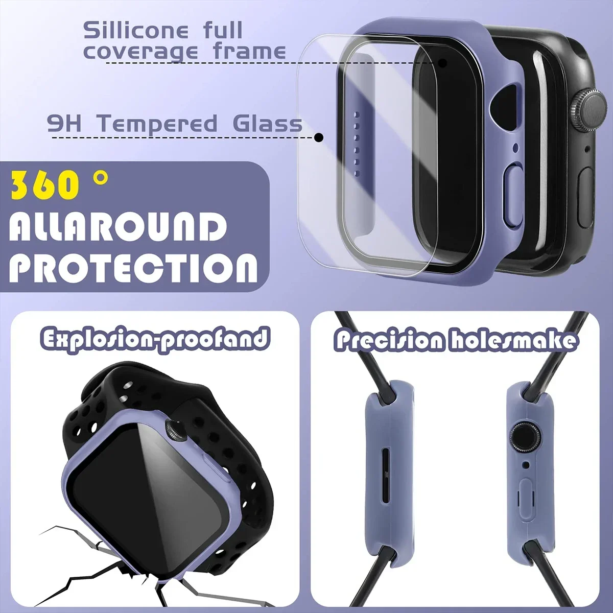 الزجاج المقسى + غطاء لساعة أبل - مراجعة Smartwatch Band Accessories وسعره